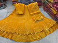 Latest Jaipur Chunri Style Kota Doriya Gota Pathi Lehengas Nr Kml Yellow Lehenga