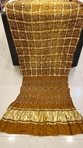 Pure Gaji Silk Bandhani Ghatchola Saree Kc Nr Golden