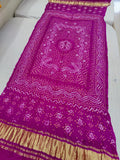 Pure Gaji Silk Bandhani Chandokhani Dupatta Nr Kcpc Purple