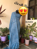 Bandhani Silk Salwar Suit Or Kcpc Grey Suits