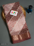 Sawan Special Pure Bandhani Cum Leheriya Cotton Silk Fabric Saree Kcpc Nr Coffee Brown Saree