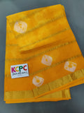 KcPc Cotton 7 Line Zari Bandhani Shibori Saree without blouse, BIK