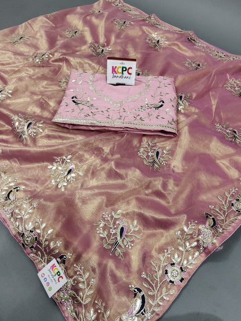 Pure Tissue Banarasi Designer Gotapatti Work Wedding Special Partywear Saree