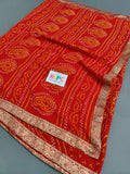 Traditional Jaipuri chunari bandhej gotapatti work Jaipuri saree