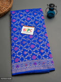 New Designer Banarasi Silk Saree Or Kc Royal Blue