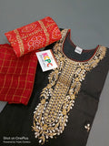 Pure  cotton gotapatti silk with salwar suit material with stitch kudta